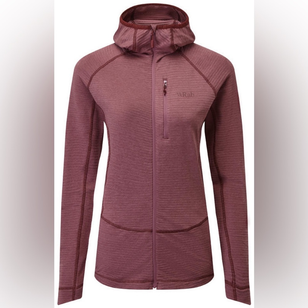 Rab Womens Filament Hoody Hoodie Size Large Full-Zip Jacket Winter Mauve Outdoor